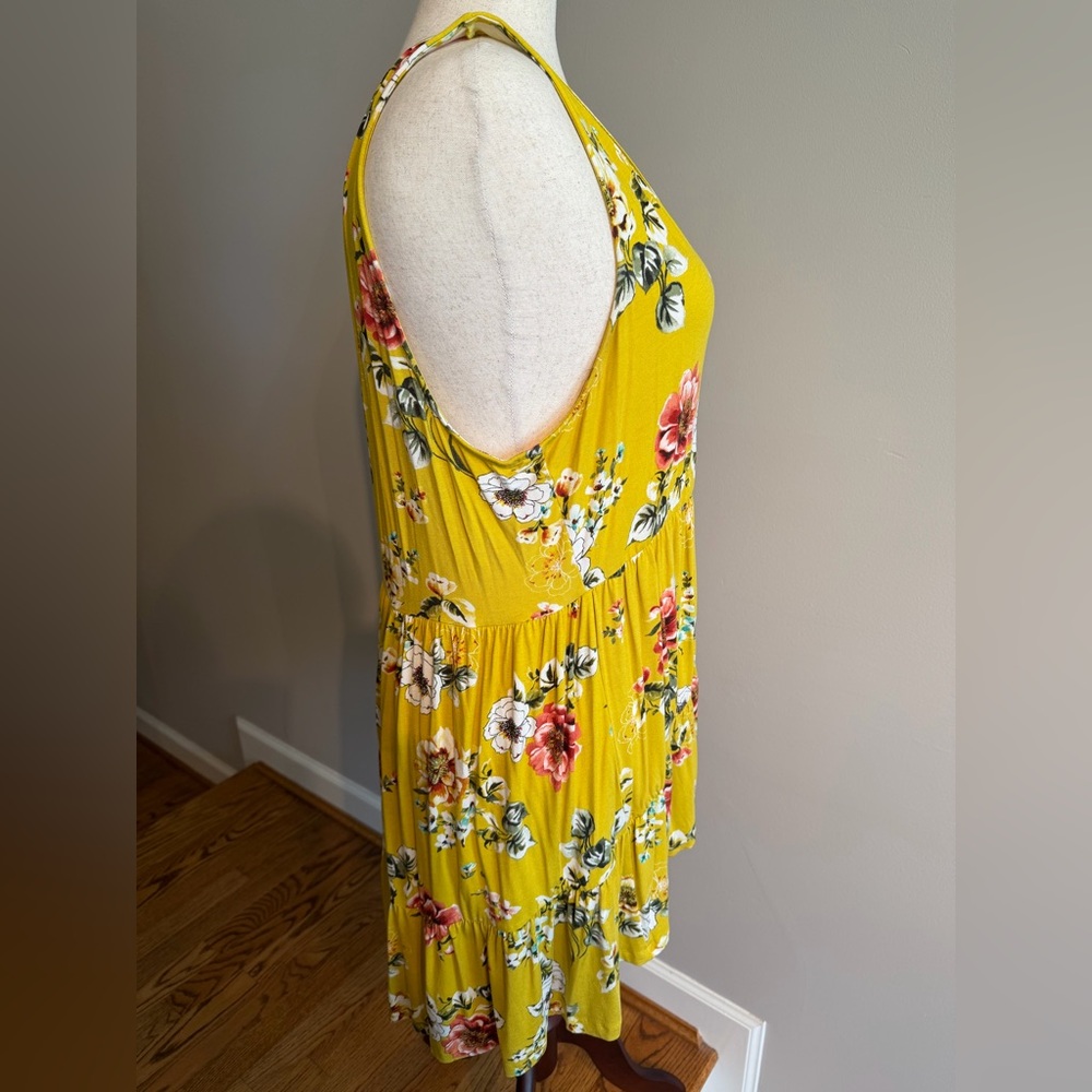 Torrid Yellow Floral Supersoft Tiered Babydoll Tank - Torrid Size 3 (22-24, 3X) - Picture 9 of 16